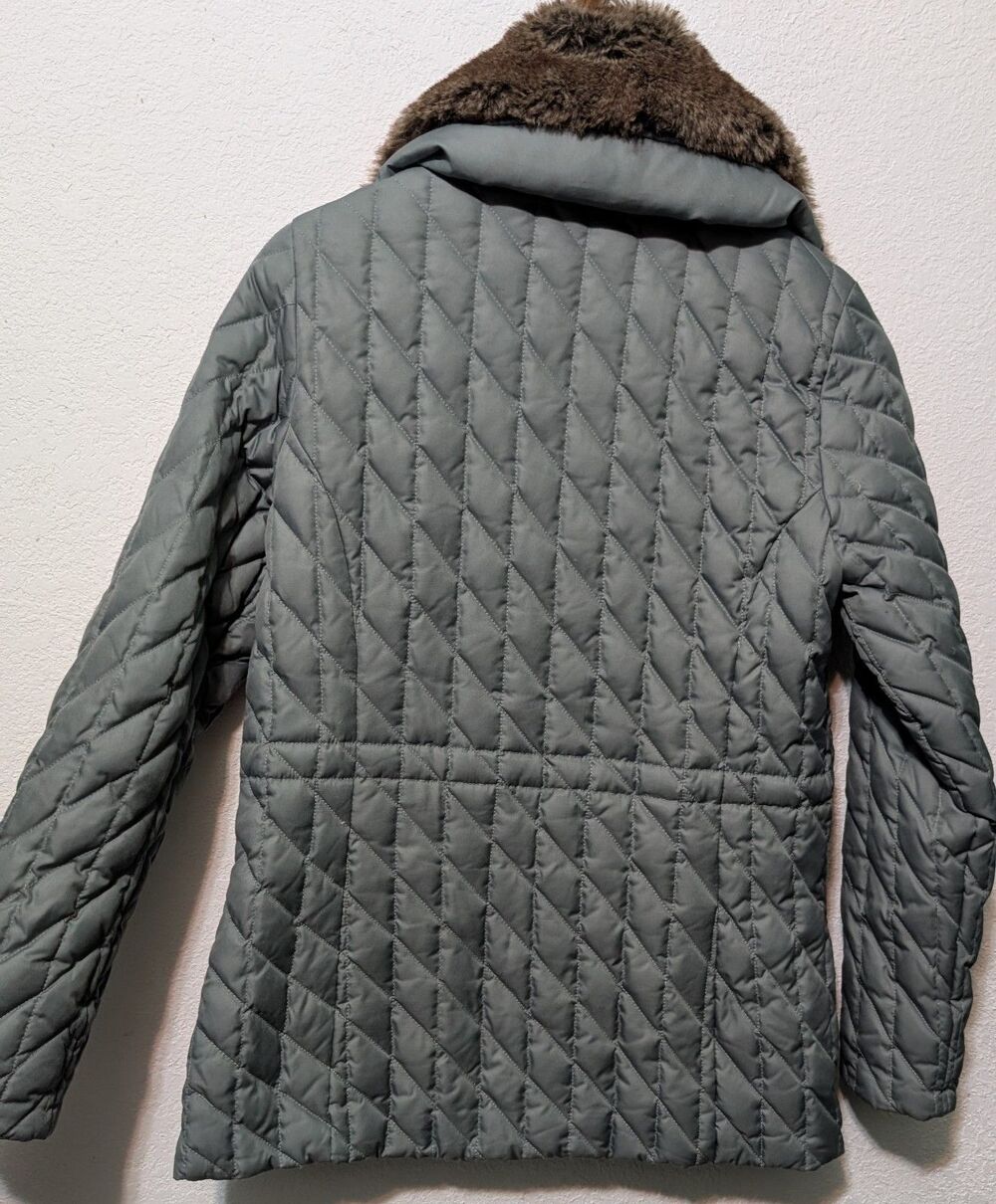 Eddie Bauer Goose Down Jacket Womens Small Puffer Quilted Button Für Collar (A3 - Picture 3 of 4